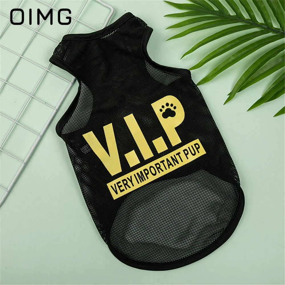 OIMG Thin Cat Dog Clothes Teddy Bichon Pomeranian Mesh Vest Spring Summer Small Dogs Sportswear Breathable Pet Jersey Tank Top