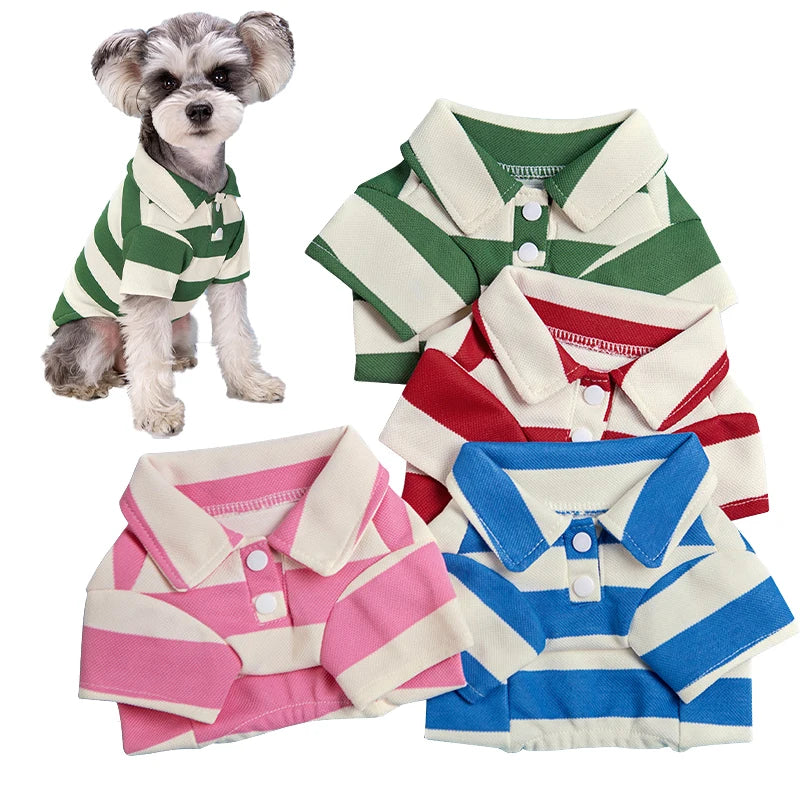 Pet Dog Polo Shirt Summer Dog Clothes Casual Clothing for Small Large Dogs Cats T-shirt Chihuahua Pug Costumes Yorkshire Shirts