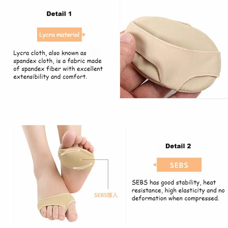 2Pcs Quality Forefoot Pads Women Heel Insoles for Shoes Breathable Foot Pads Shock Absorption Shoe Pad Adjust Size Half Inserts