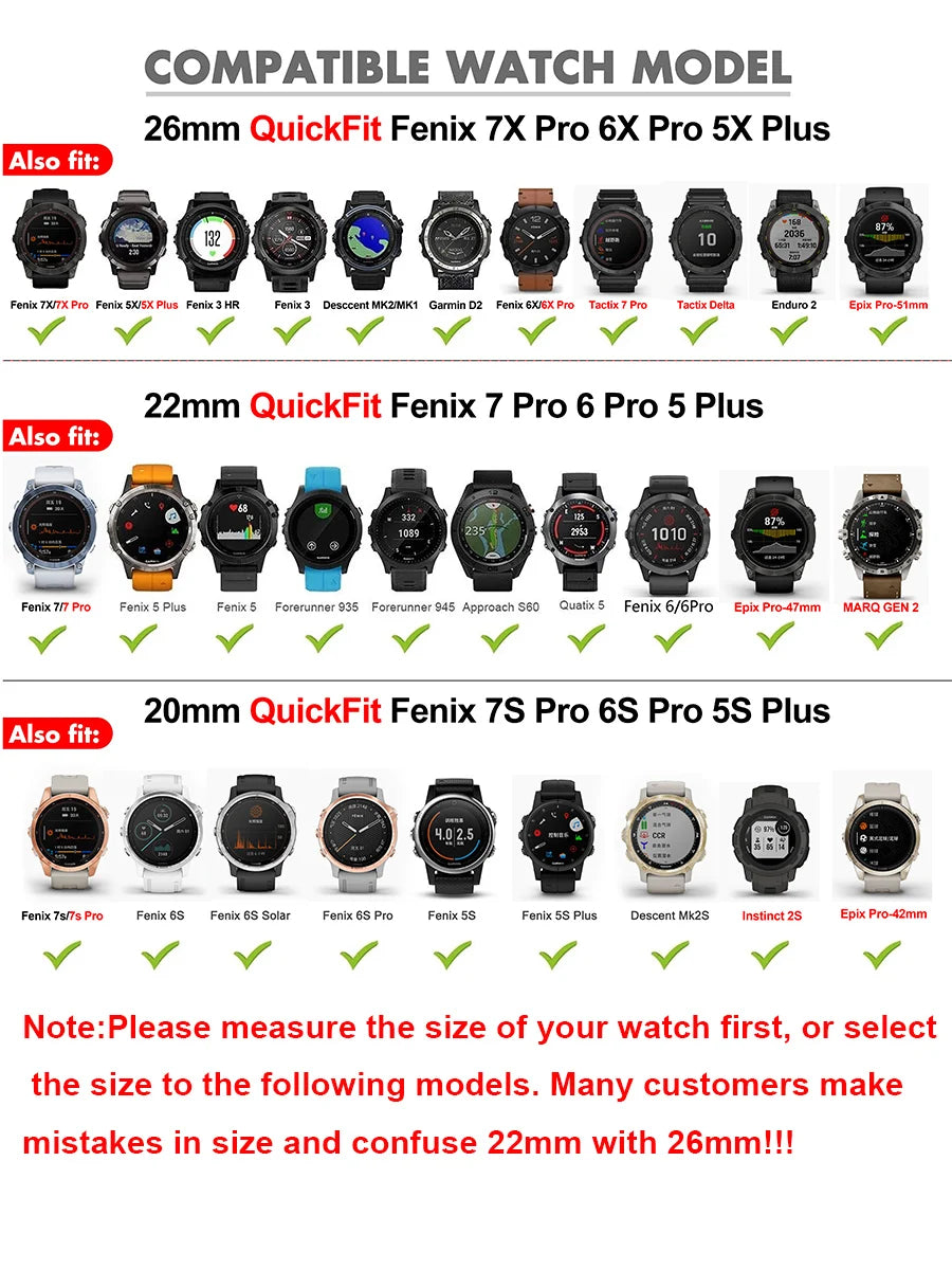 26 22 20MM Silicone Watch Band Straps For Garmin Fenix 6X 6 6S Pro 7X 7 Easyfit Wristband Fenix 5 5X 5S Plus Smartwatch Bracelet