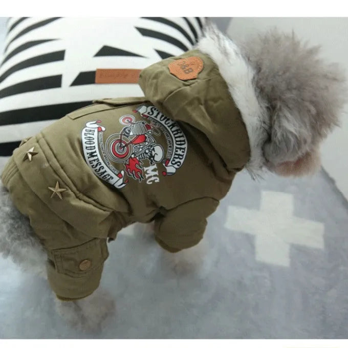 Pet Teddy Puppy Clothes Autumn and Winter Clothing Winter Fleece Lined Coat Four-Legged Pet Clothing