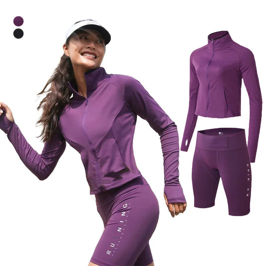 Unisex Long Sleeve Tracksuits GYM Fitness Top + Leggings Sport Running Set Yoga Skiing Basketball Football Tights Shorts Suit