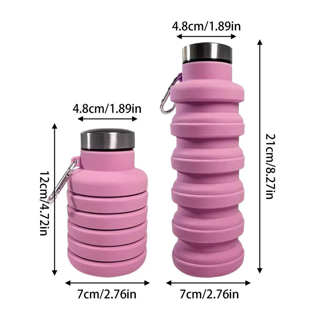 Collapsible Sports Water Bottle for Cycling Hiking Travel and Gym Silicone Collapsible Water Cups that Fold Easily