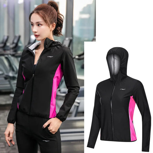 Sweat Sauna Suit for Women, Weight Loss, Workout, Slimming Exercise, Fitness Gym Hoodie, Jacket and Pants for Jogging, Yoga