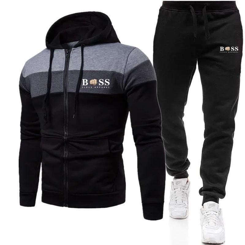 2024 Fashion Tracksuit for Men Hoodie Fitness Gym Clothing Men Running Set Sportswear Jogger Men's Tracksuit Winter Suit Sports