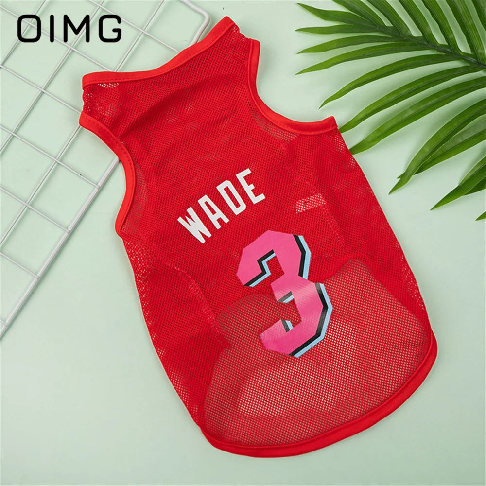 OIMG Thin Cat Dog Clothes Teddy Bichon Pomeranian Mesh Vest Spring Summer Small Dogs Sportswear Breathable Pet Jersey Tank Top