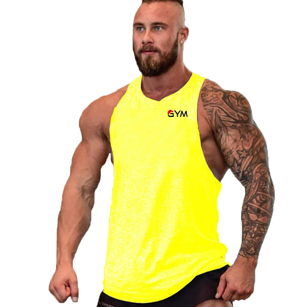 Casual Printed Tank Tops Men Bodybuilding Sleeveless Shirt Cotton Gym Fitness Workout Clothes Stringer Singlet Male Summer Vest