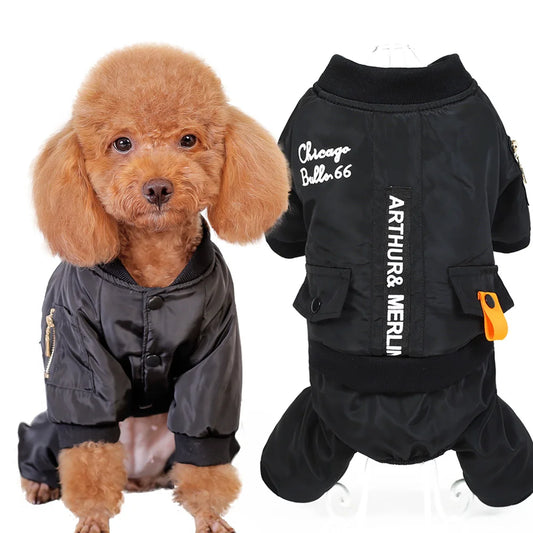 HOOPET Little and Large Dog Jumpsuit Clothes Warm Hoodie Waterproof Pet Coat Winter Jacket For Small Medium Big dogs