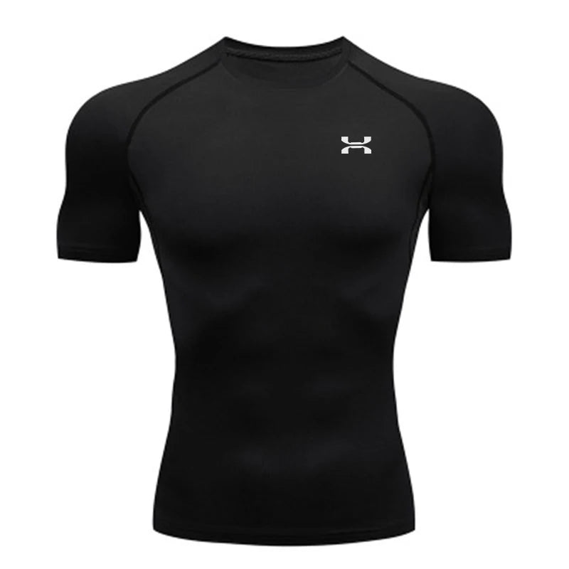 Summer Sport Run Top T-shirt Men Gym Compression T-shirt Fitness Workout Quick Dry Jogging Short Sleeves Tees Shirt Men Clothing