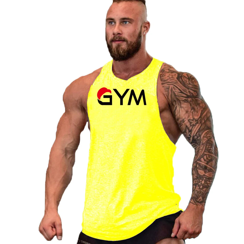 Casual Printed Tank Tops Men Bodybuilding Sleeveless Shirt Cotton Gym Fitness Workout Clothes Stringer Singlet Male Summer Vest