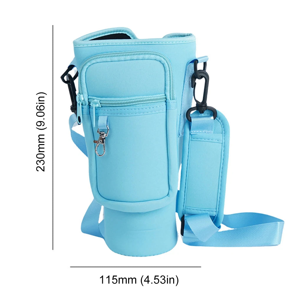 40oz Water Bottle Cover Bag Pouch With Adjustable Straps Neoprene Water Pouch Holder Bottle Carrier Bag For Stanley Quencher Cup