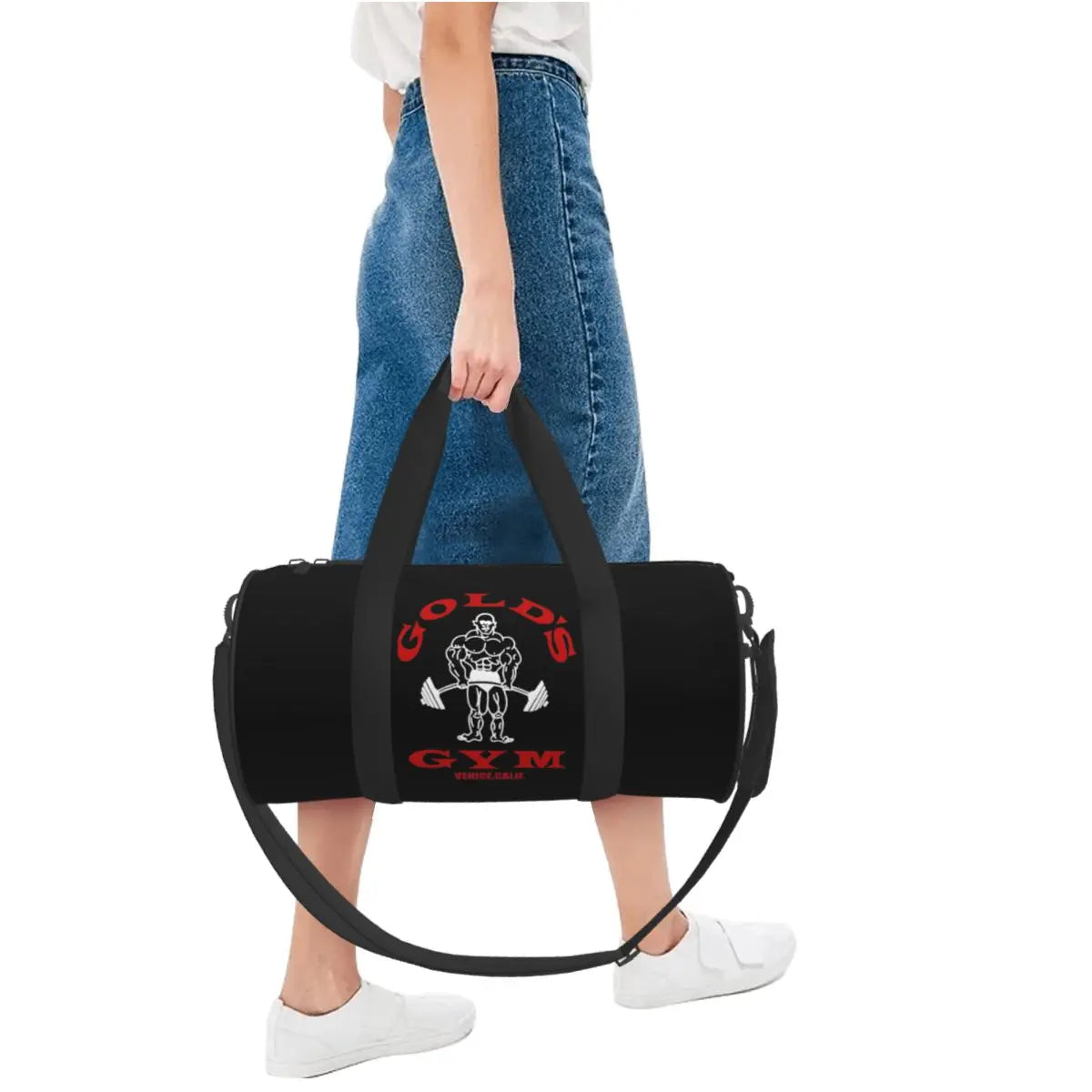 Gym Bag Fitness Goldsed Gym Logo Sports Bag Large Capacity Martial Art Men Women Oxford Pattern Handbag Retro Swim Fitness Bag