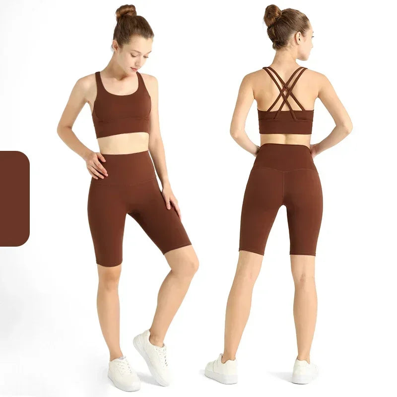 2 piece Sportswear Yoga Sets Breathable Fitness Suit Leggings And Tops Fitness Sports Suits Pilates Running Women's Tracksuit