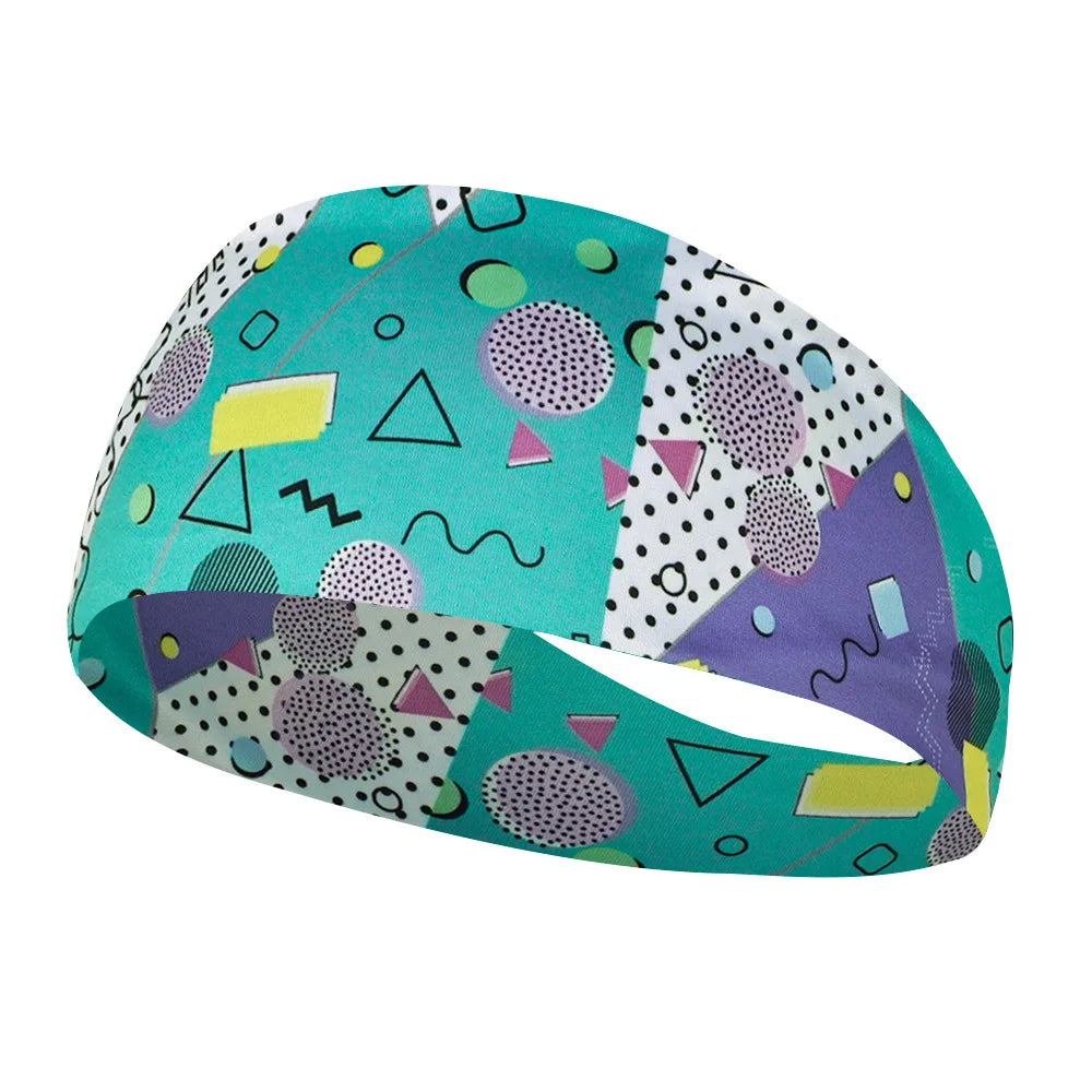 Sports Sweat Party Print Headbands Girls Yoga Fitness Women Hair Accessories Bandannas Wide Running Elastic Workout Hairband