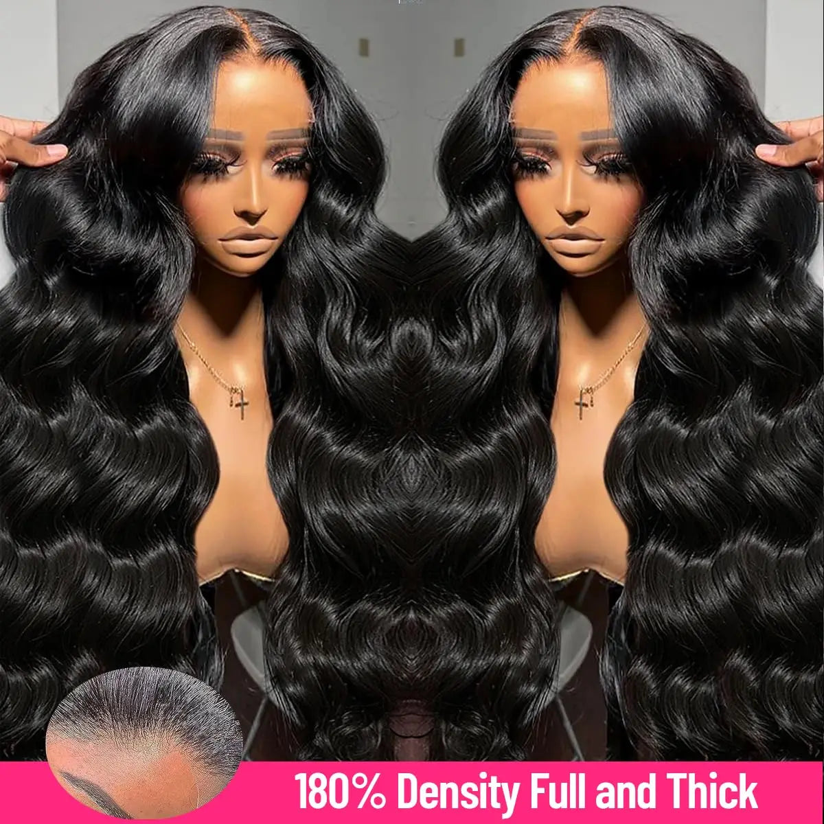 Body Wave 13x4 Lace Front Wigs 180% Density Brazilian Virgin Human Hair HD Transparent Lace Front Wigs for Women With Baby Hair