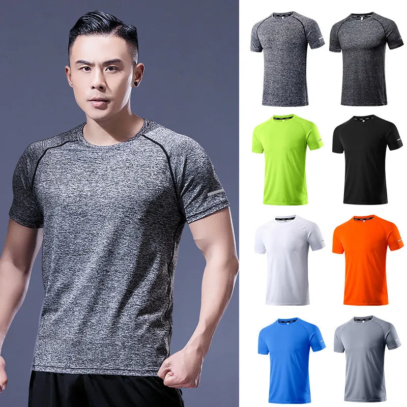 Quick Dry Men's T-shirt Athletic Wear Gym Male Camisetas Sportswear Compression Fitness Shirt Top Running Jersey Sport Clothing