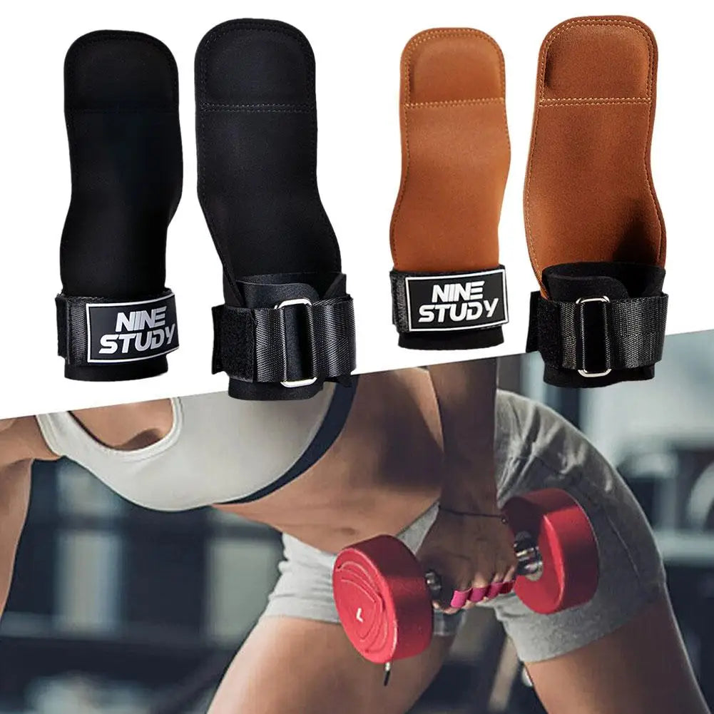 Gym Gloves Three Fingers Cowhide Weightlifting Workout Palm Grips Gymnastics Guard Kettlebells Hand Hand Pull Protector Up W5U6