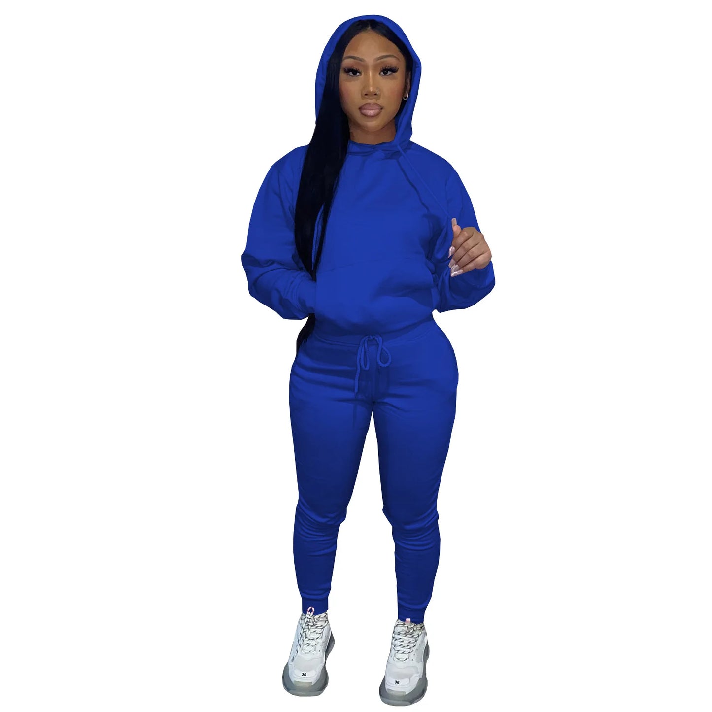 Thick Fleece Sweatpants & Hoodie Top Track Suit Women 2 Piece Jogging Set Outfits Jogger Sport Two Piece sweatsuit Set