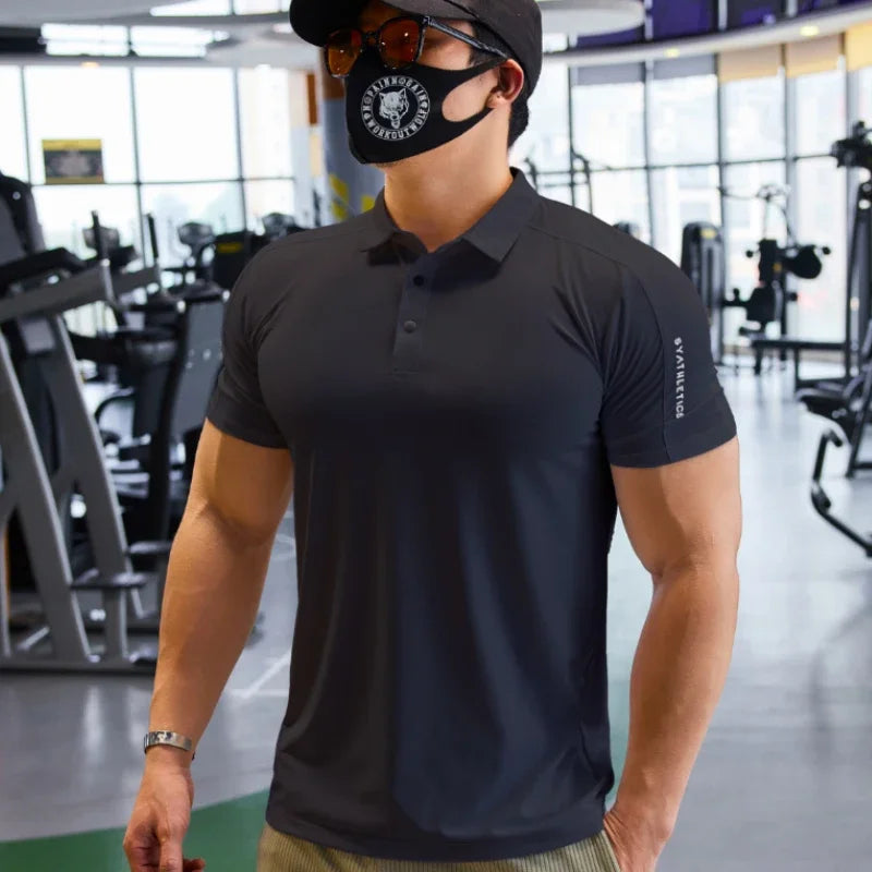 Men Dry Fit Compression Sweatshirt Man Short Sleeve Athletics Clothing Gym Fitness Sports Wear Tops Golf T-shirts  Sportswear