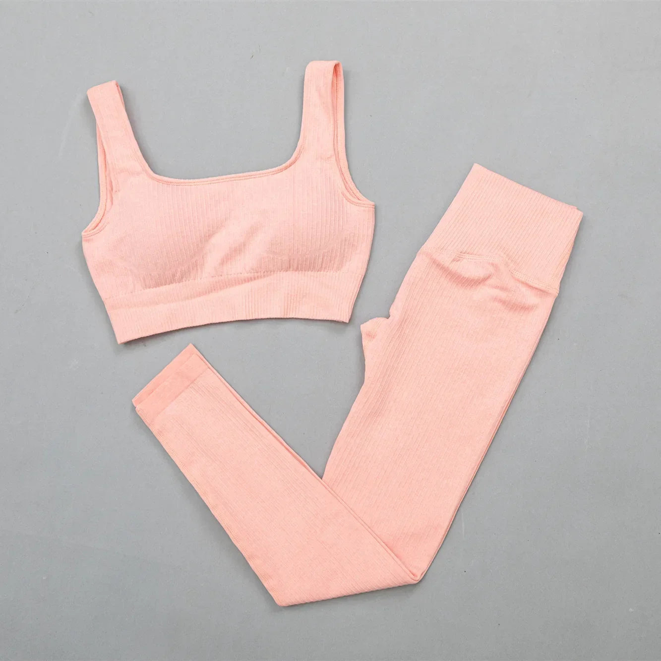 Women's Sportswear Yoga Set Workout Clothes Athletic Wear Gym Legging Seamless Bra Crop Top Long Sleeve Yoga Suit