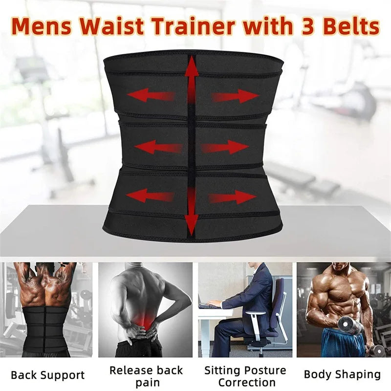 Chest Abdominal Binder Men Waist Trainer Corset Slimming Sauna Belt Flat Belly Fat Burner Sweat Suit Reductive Girdle Shaper