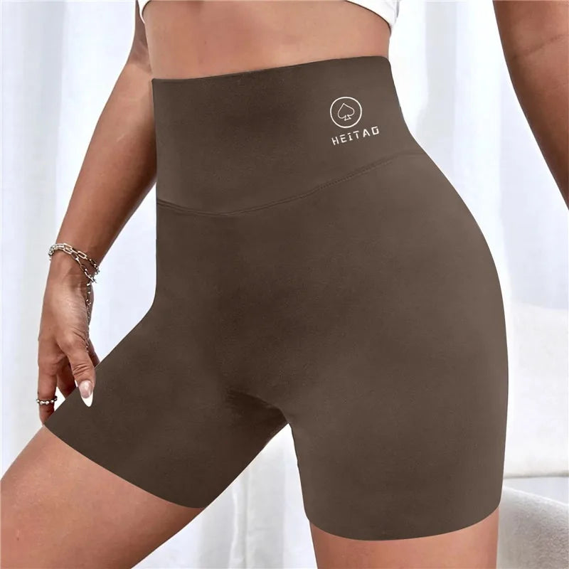 Women Seamless Yoga Shorts Spring Summer Hip Lifting Squat Proof High Elastic Fitness Legging Quick Drying Cycling Workout Tight