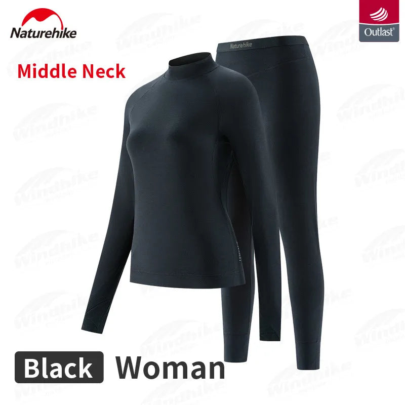 Naturehike Woman Thickness Style -5℃~5℃  Outdoor Sport Underwear Autumn Medium Yoga Fitness Warm Breathable Clothing Suit Soft