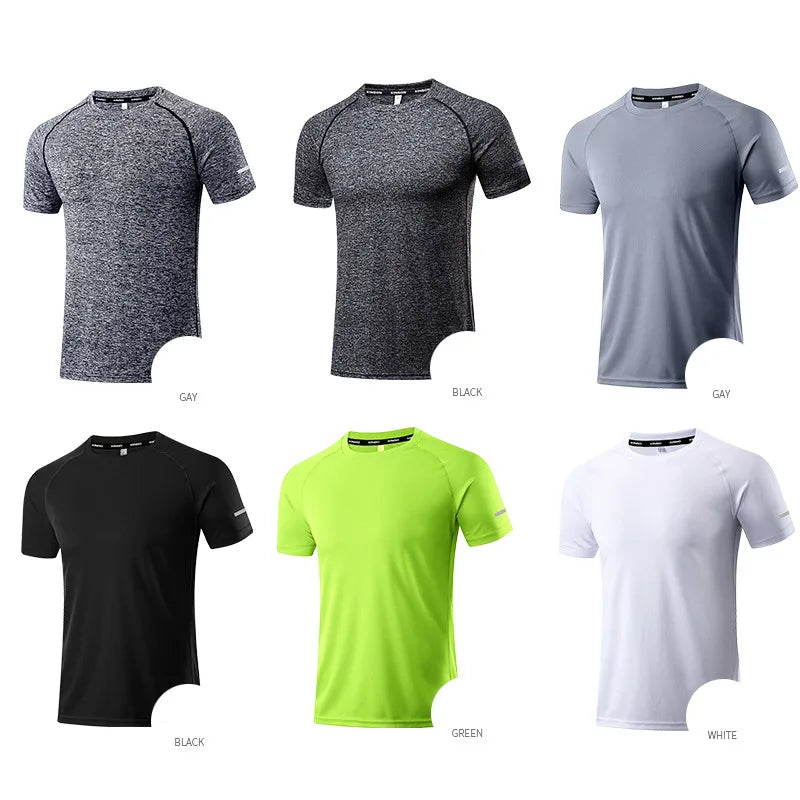 2023 Fitness Suits With Shorts O-Neck Men's T-shirt + Sports Shorts Set Summer Running Moisture Wicking Sportswear Man Outfits