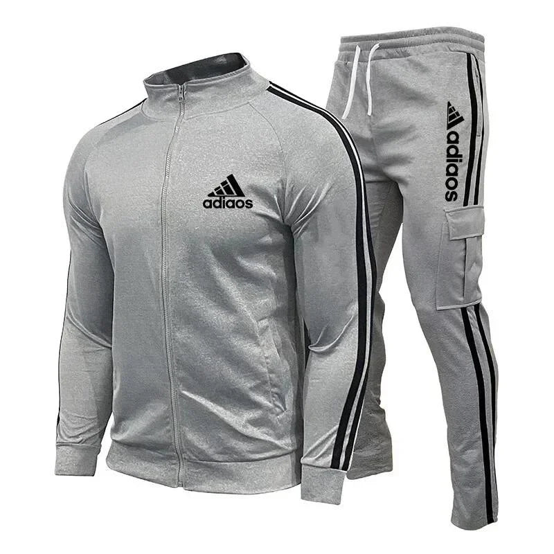 Men's Zipper Stand up Collar Sportswear Set, Sweatshirts and Sweatshirts, Sportswear, Running, Fitness Clothes, New, 2024