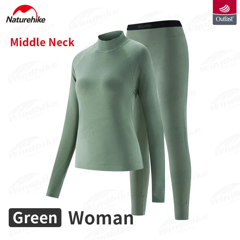 Naturehike Woman Thickness Style -5℃~5℃  Outdoor Sport Underwear Autumn Medium Yoga Fitness Warm Breathable Clothing Suit Soft