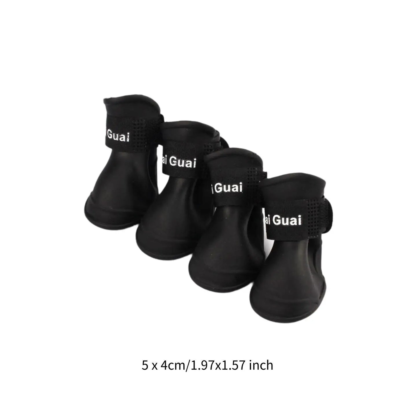 4Pcs Pet Waterproof Shoes Cute Dog Boots for Indoor Hardfloors Rainy Weather