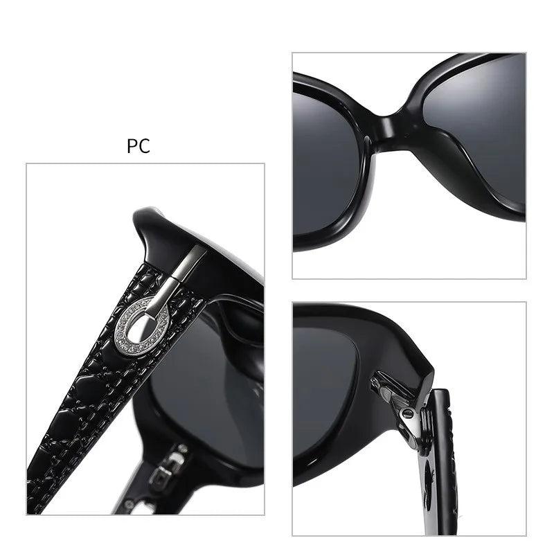 Women's Polarized Sunglasses UV400 Retro Diamond Butterfly Frame Eyewear Fashion Wear Sunscreen Glasses Traveling Ladies Sunglass