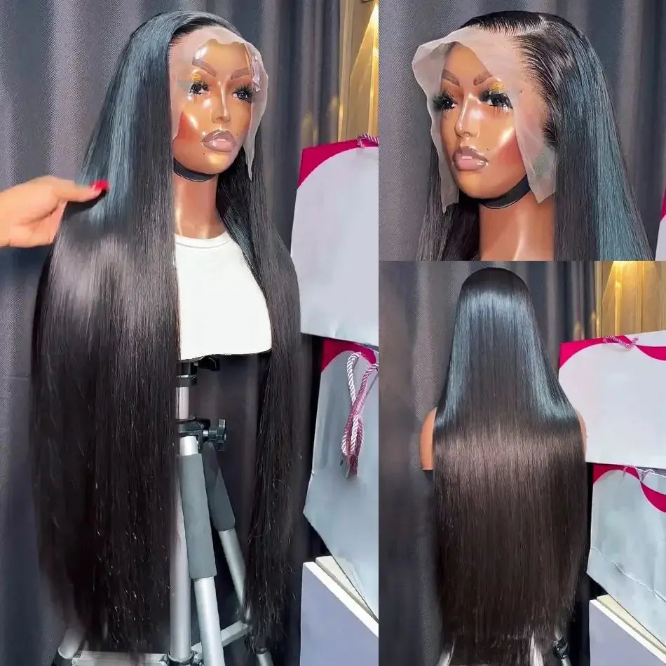 Bone Straight Lace Front Wig   Brazilian 100% Remy Hair 13x4 Hd 30 Inch Straight Lace Frontal Human Hair Wig Pre Plucked