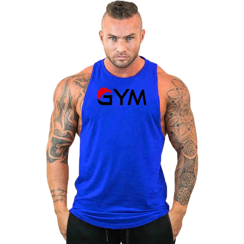 Casual Printed Tank Tops Men Bodybuilding Sleeveless Shirt Cotton Gym Fitness Workout Clothes Stringer Singlet Male Summer Vest