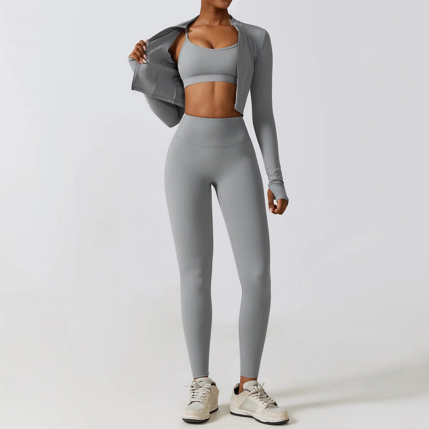 Sports Leggings Suit Yoga Set Workout Fitness Outfits Women Seamless Sportswear 3 Piece Gym Fitness Clothing Active Wear