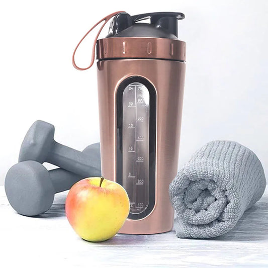 Whey Protein Shaker Sports Bottle Tainless Steel Shaker Bottle Leakproof Gym Nutrition Vacuum Blender Cup Customized