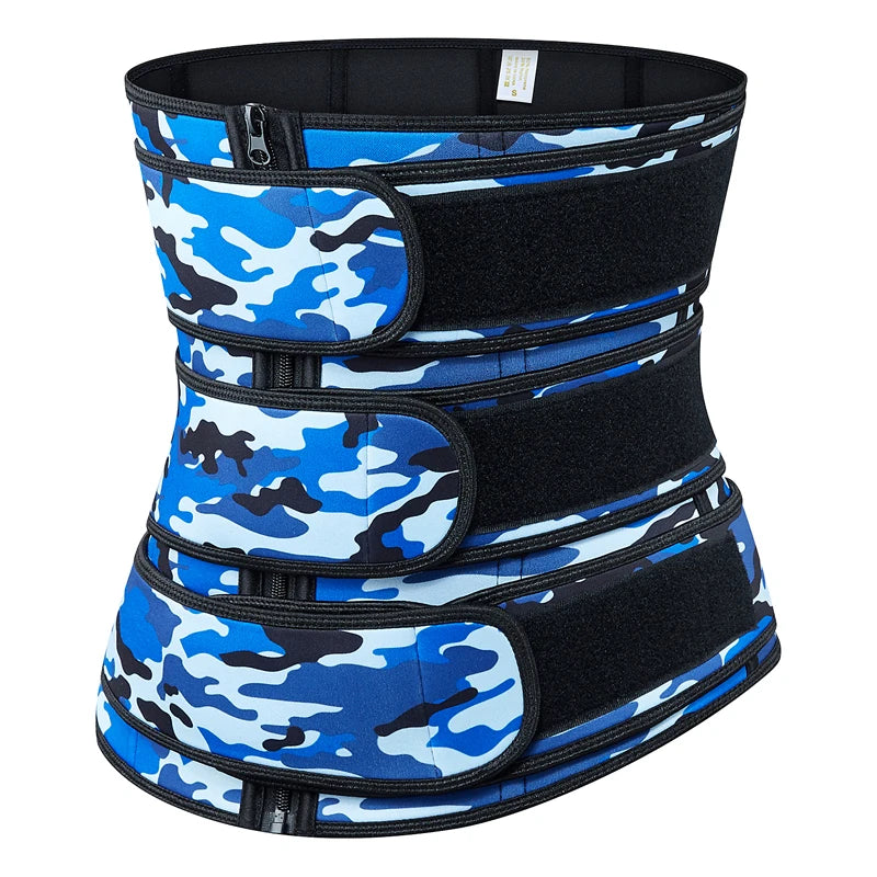 Neoprene Sauna Waist Trainer Corset Camouflage Sweat Slimming Belt for Weight Loss Compression Trimmer Workout Fitness