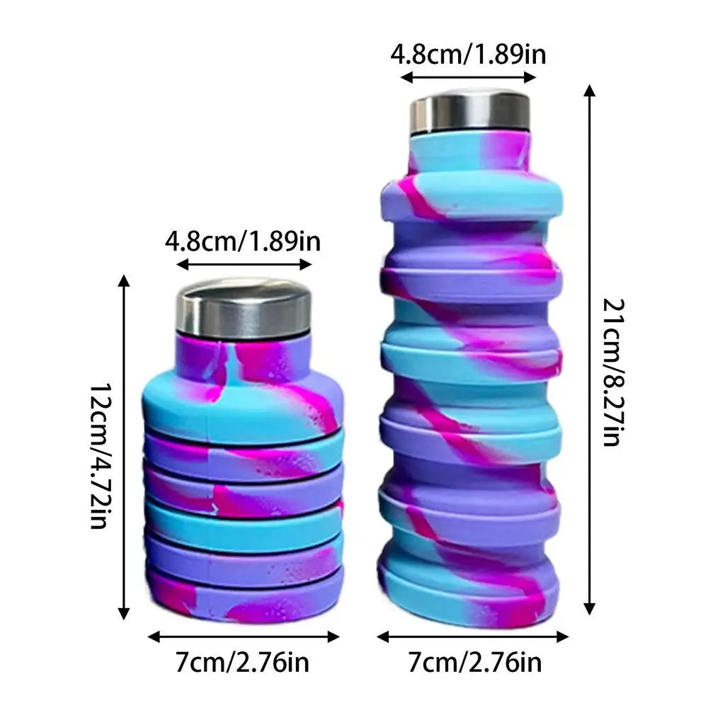 Collapsible Sports Water Bottle for Cycling Hiking Travel and Gym Silicone Collapsible Water Cups that Fold Easily