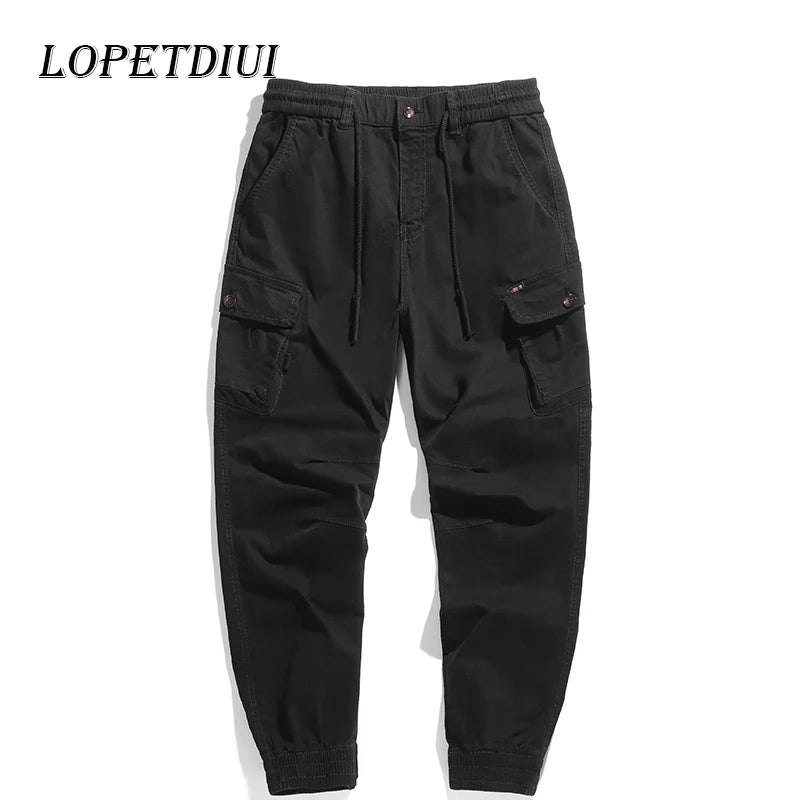 2024 New Men Fashion Casual Breathable Skin Friendly Retro Cargo Pants & Men Loose Washing Leggings Cargo Pants Men