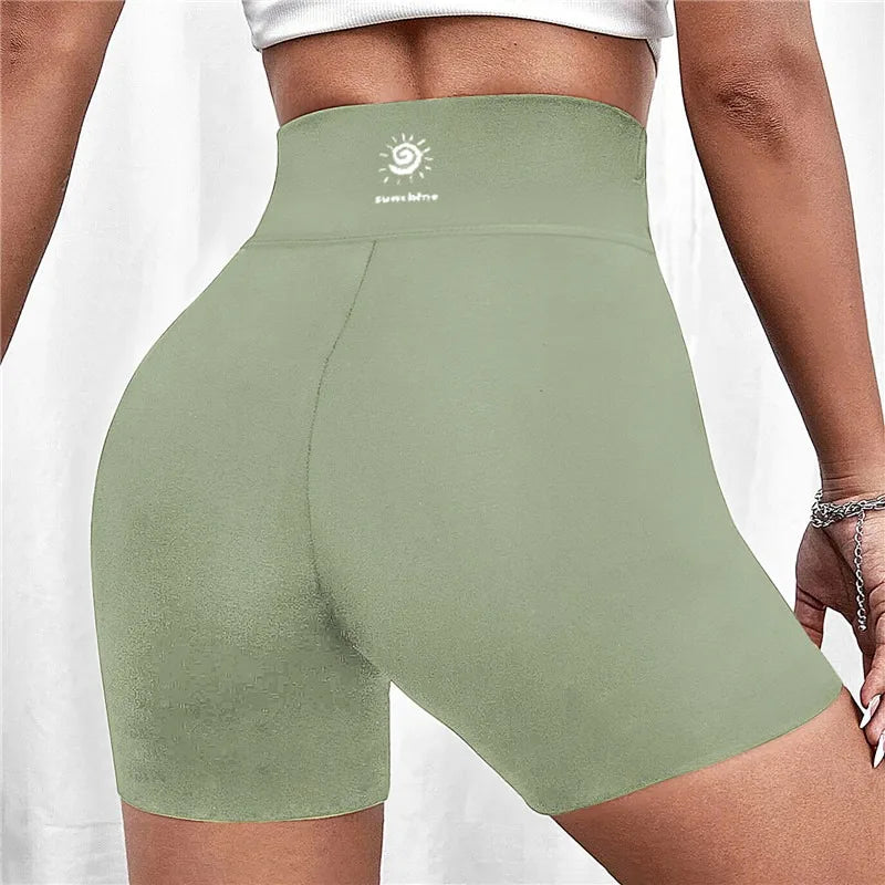 Women Seamless Yoga Shorts Spring Summer Hip Lifting Squat Proof High Elastic Fitness Legging Quick Drying Cycling Workout Tight