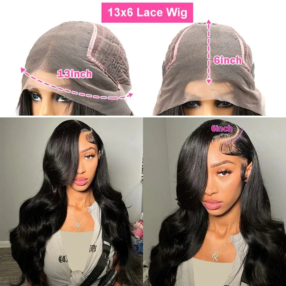 Transparent Body Wave 13x6 Hd Lace Front Human Hair Wig Brazilian Remy 200 density 13x4 Frontal Wigs 30 Inch For Women