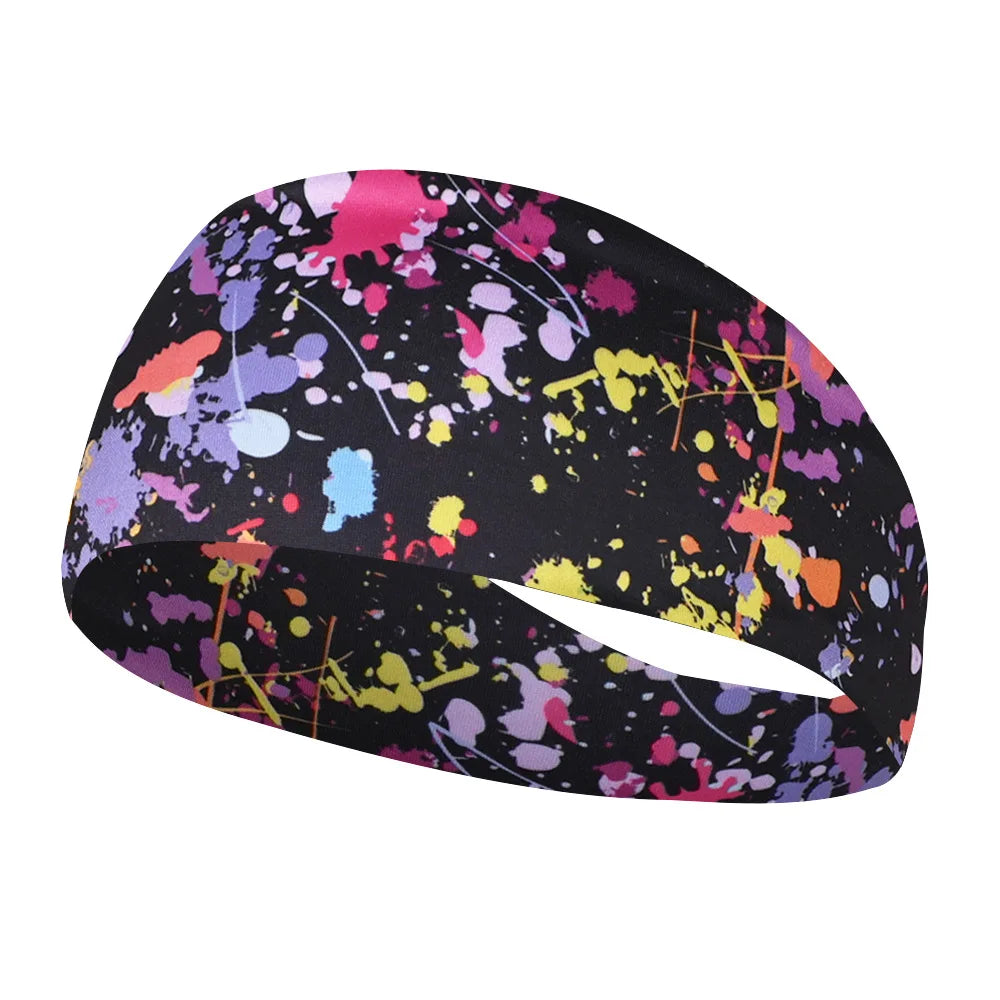 Sports Sweat Party Print Headbands Girls Yoga Fitness Women Hair Accessories Bandannas Wide Running Elastic Workout Hairband