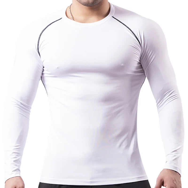 Men's Compression Breathable Football Suit Fitness Tight Sportswear Riding Quick Dry Running Short Sleeve Shirt Sports