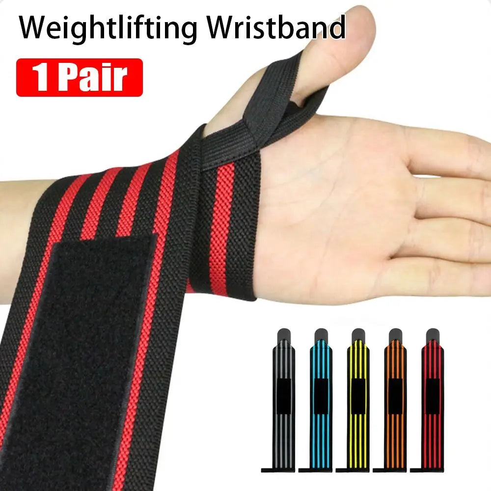 1 Pair Wrist Support Weightlifting Wristband Weight Lifting Brace Straps Sports Bandage Gym Training with Thumb Loop Wrist Wraps