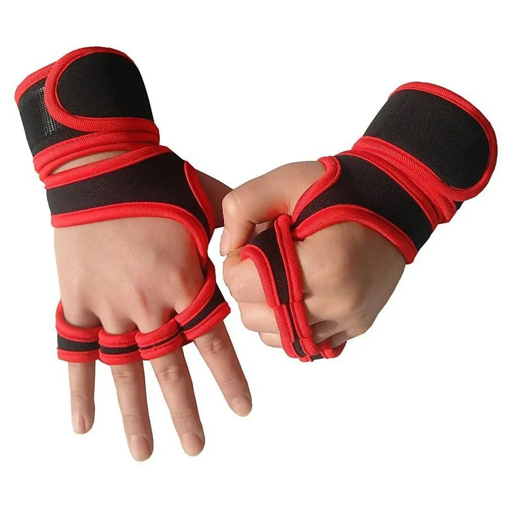 1Pair Multifunctional Weightlifting Power Belt Wrist Protect Adjustable Workout Gloves Professional Muscle Building