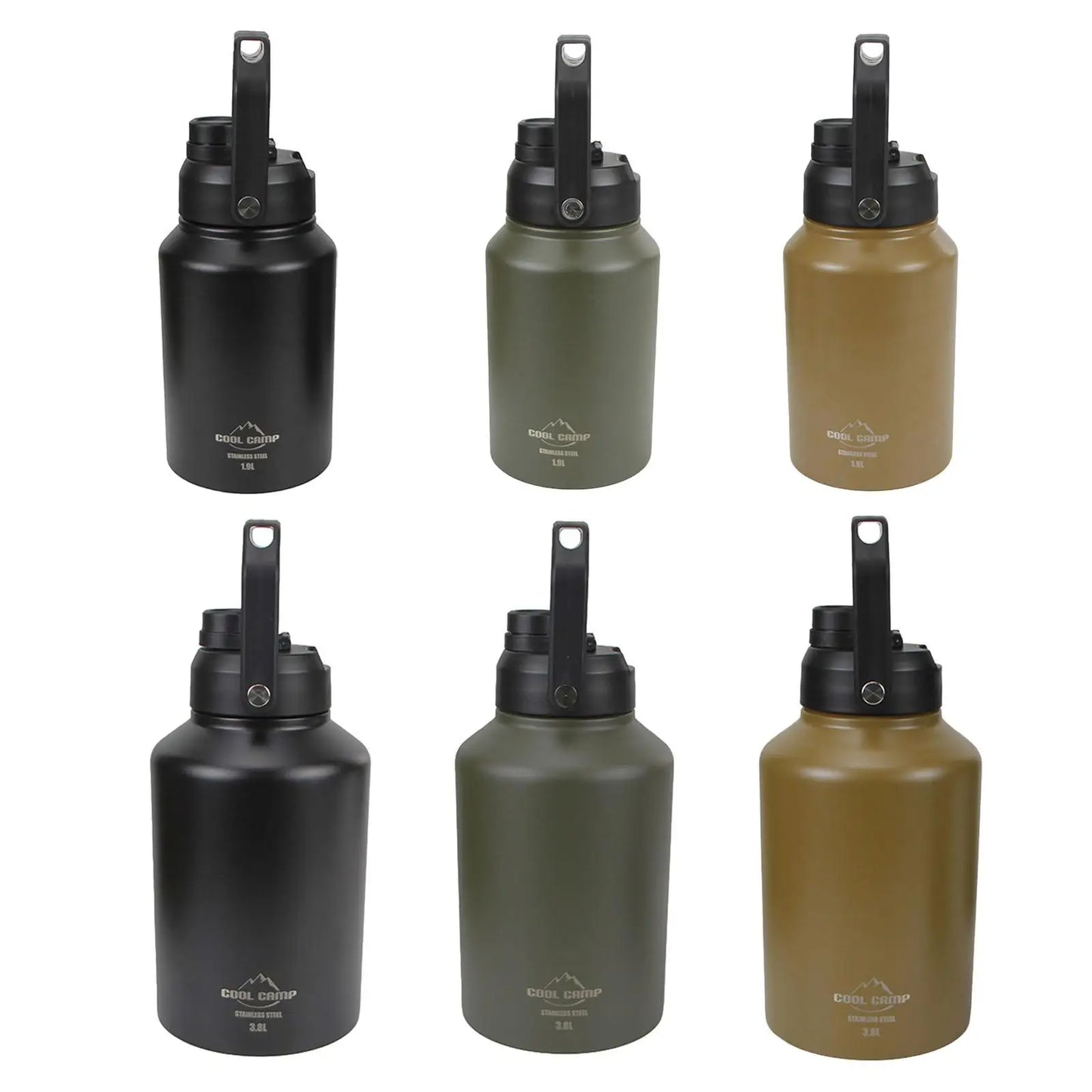 Gallon Insulated Water Bottle Leakproof Water Canteen for Camping Gym Travel