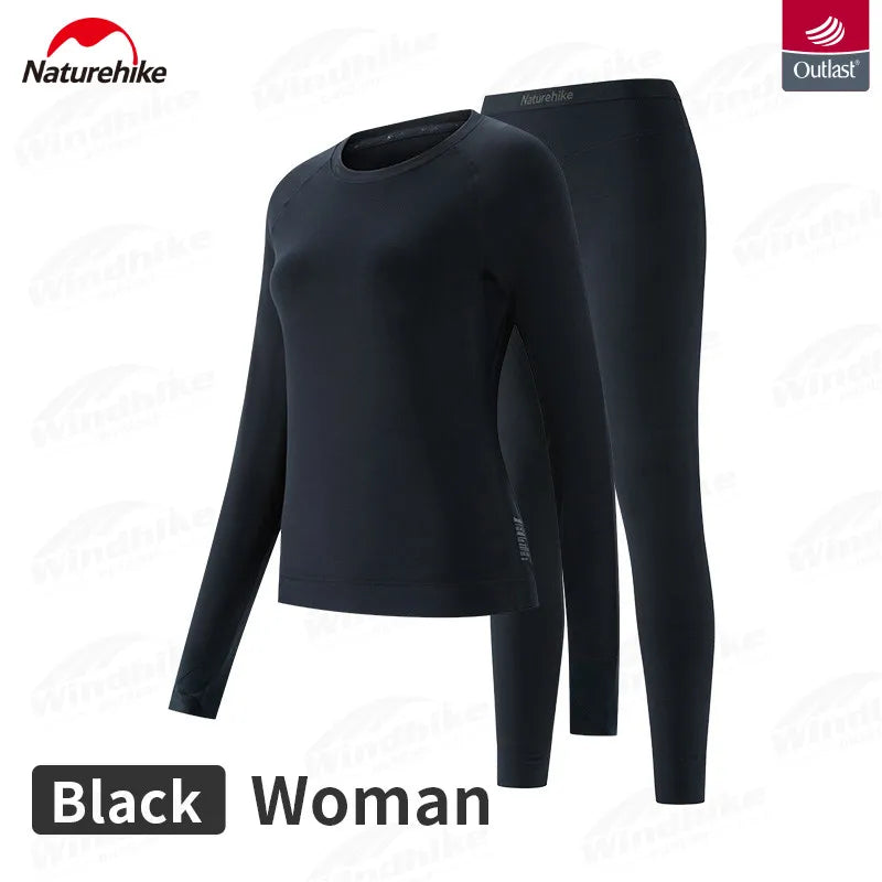 Naturehike Woman Thickness Style -5℃~5℃  Outdoor Sport Underwear Autumn Medium Yoga Fitness Warm Breathable Clothing Suit Soft