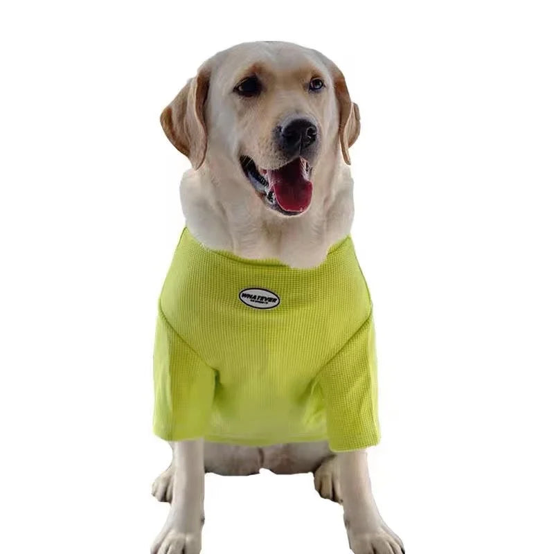 Summer Spring Fashion Pet Dogs Clothes Quality Breathable Pet Clothing Soft Golden Labrador Medium Clothes For Big Dogs T-shirt