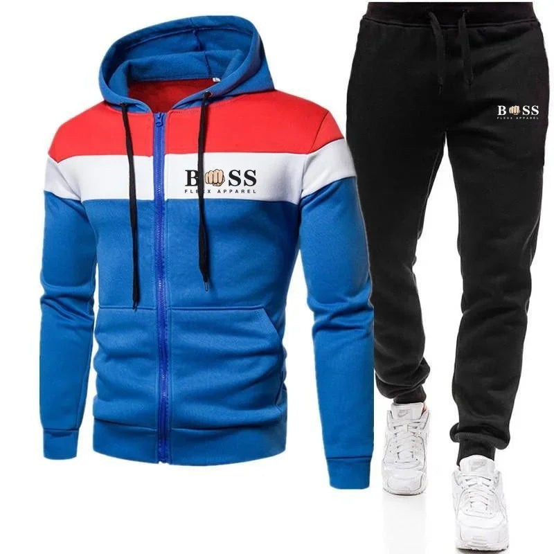 2024 Fashion Tracksuit for Men Hoodie Fitness Gym Clothing Men Running Set Sportswear Jogger Men's Tracksuit Winter Suit Sports