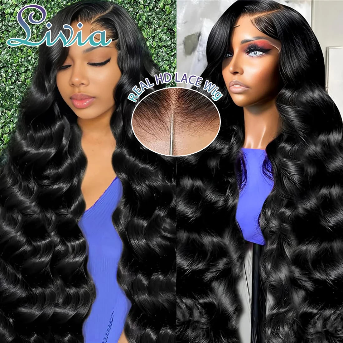 Body Wave 13x4 HD Transparent Lace Frontal Wigs Human Hair Brazilian Hair 34 36 Inch Pre Plucked Lace Front Human Hair Wig